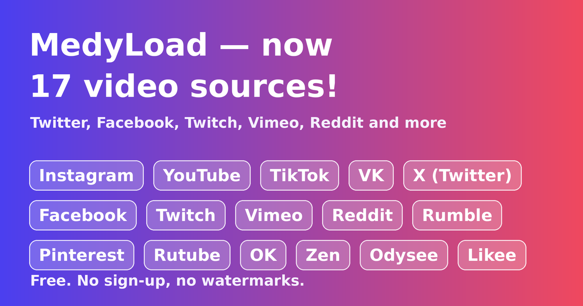 MedyLoad — 17 източника на видео